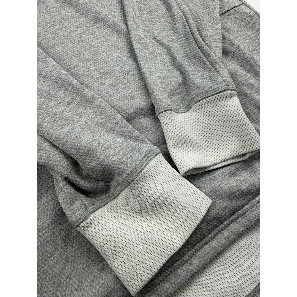Adidas Hoodie Pullover Sweatshirt Gray White Colorblock Fleece Lined Men's XL - Picture 8 of 9